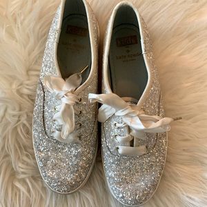 White Glitter Kate Spade Keds Wedding